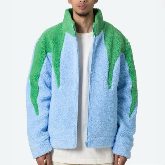 MNML Case Other - MNML SHERPA ZIP UP JACKET (BLUE/GREEN) Size M Coat NWT